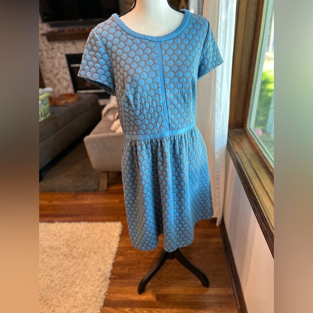 Boden polka dot blue gray dress - Picture 3 of 12